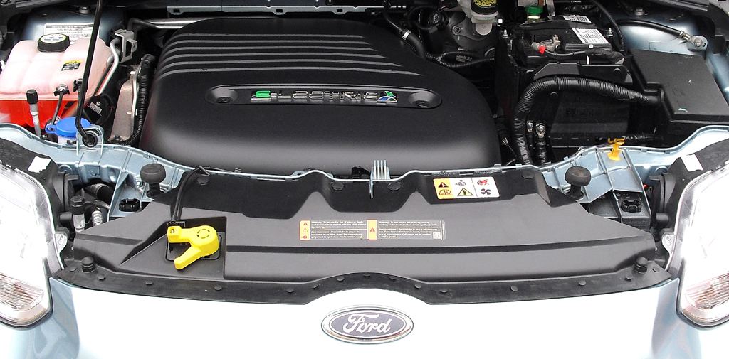 So sieht es unter der Haube des Ford-Stromers aus. 
