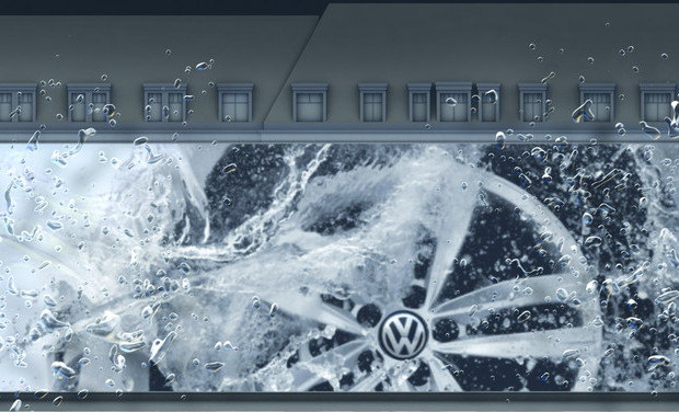Volkswagen präsentiert 3D-Projektion des neuen Golf in Berlin