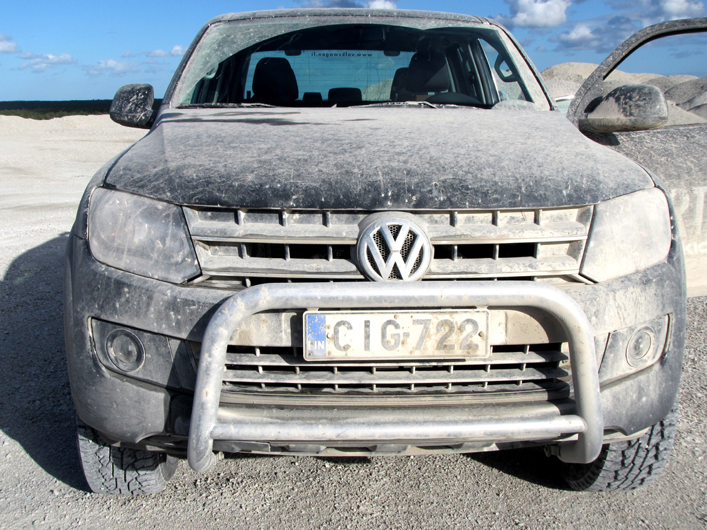 Geländewagen-Reifen müssen schon eine Menge aushalten, hier bei einem VW-Touareg. 