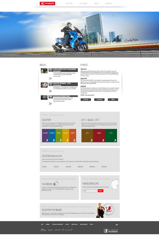 Kymco mit neuem Internetauftritt