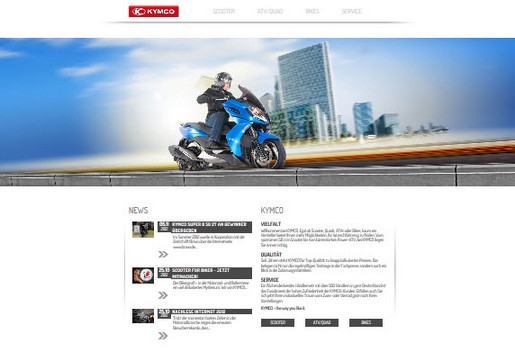 Kymco mit neuem Internetauftritt