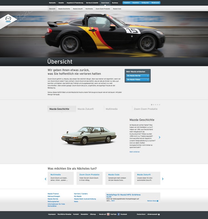 Mazda.de in neuem Design