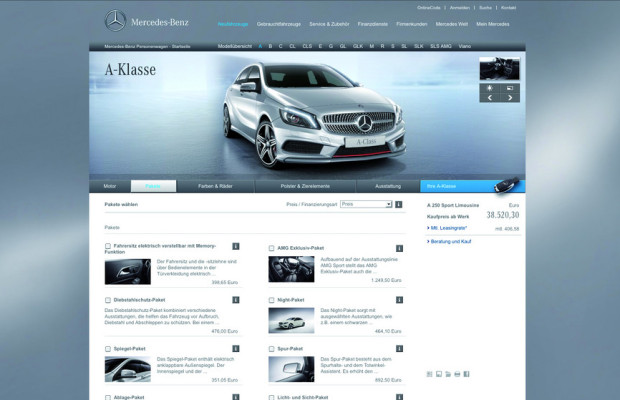 Mercedes-Benz startet neuen Fahrzeugkonfigurator und neue AMG-Webseite