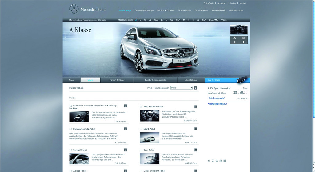 Mercedes-Benz startet neuen Fahrzeugkonfigurator und neue AMG-Webseite