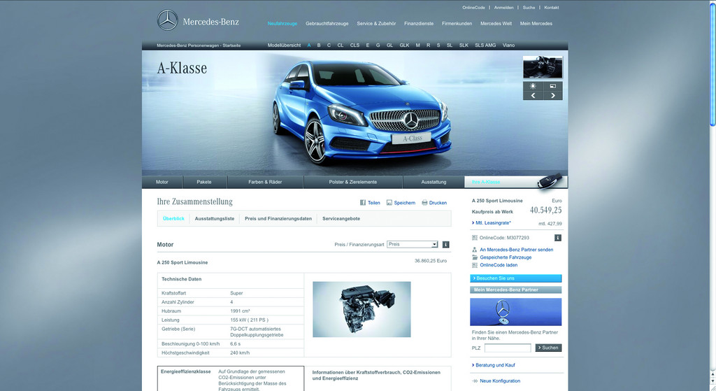 Mercedes-Benz startet neuen Fahrzeugkonfigurator und neue AMG-Webseite