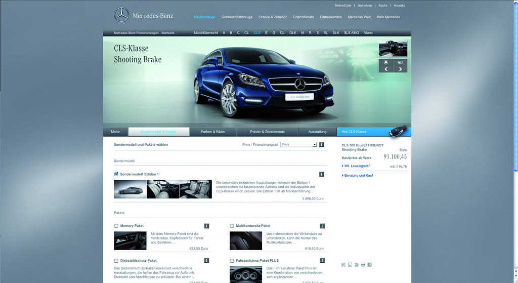 Mercedes-Benz startet neuen Fahrzeugkonfigurator und neue AMG-Webseite