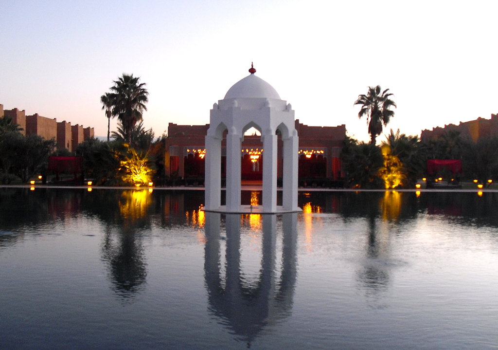 Mit einem Hauch von Indien und Orient: Palasthotel Taj Palace bei Marrakesch. 