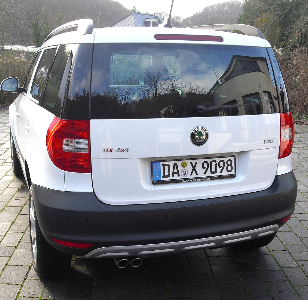 Skoda Yeti: Blick auf die Heckpartie. 