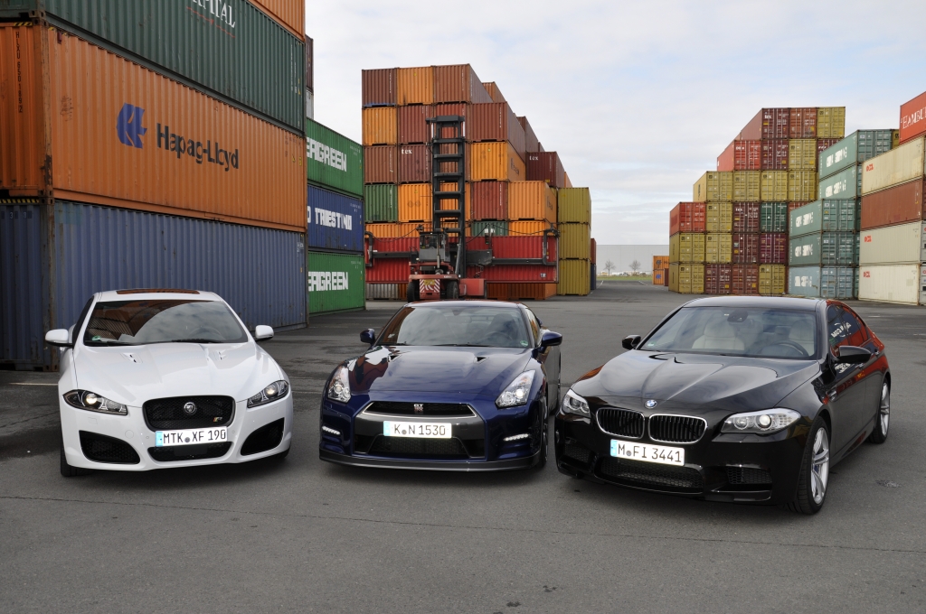 Vergleich BMW M5, Jaguar XF-R und Nissan GT-R - Wehe wenn sie losgelassen