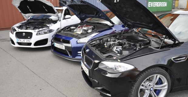 Vergleich BMW M5, Jaguar XF-R und Nissan GT-R - Wehe wenn sie losgelassen