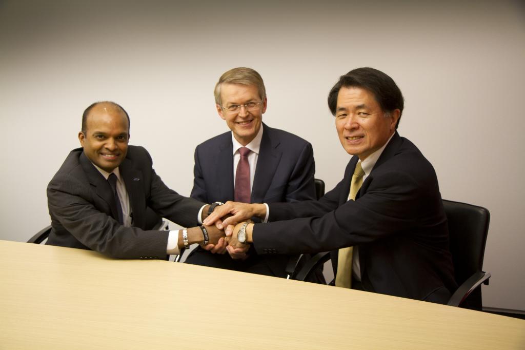  Raj Nair von Ford, Thomas Weber von Daimler und Nissans Mitsuhiko Yamashita, Member of the Board of Directors and Executive Vic