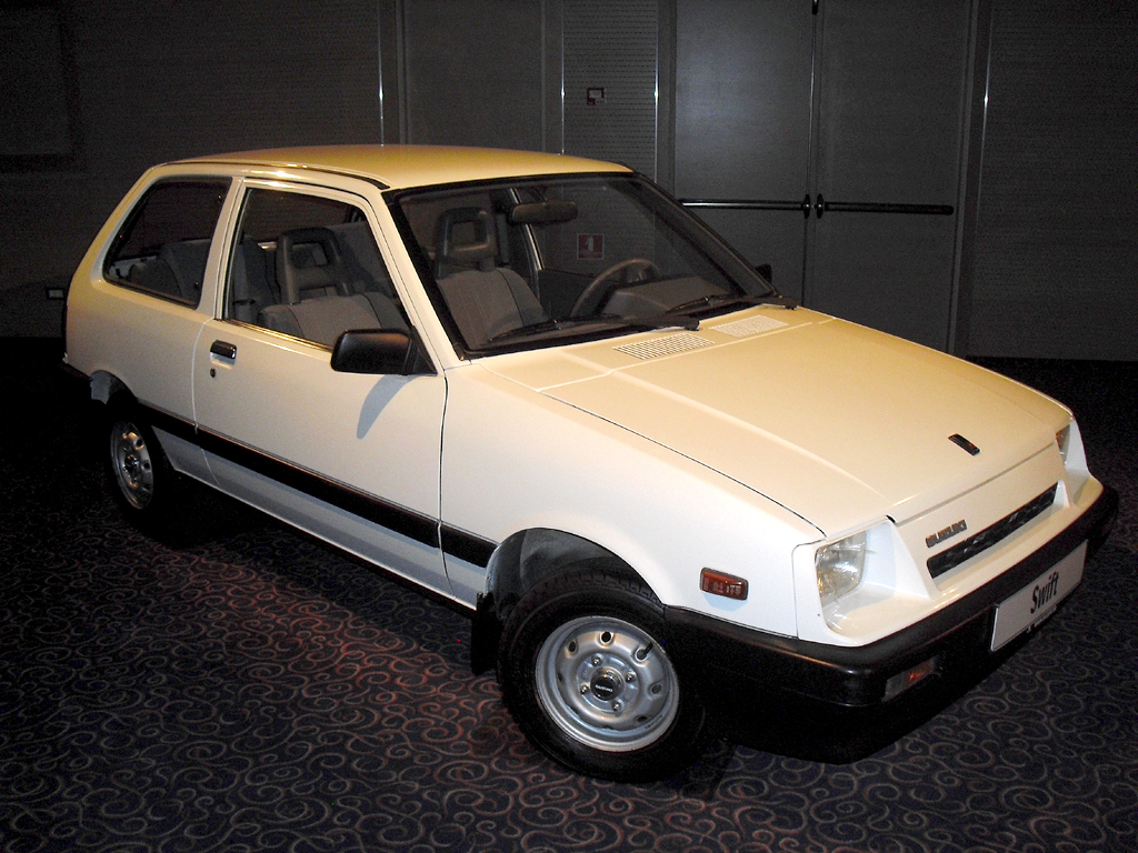 ... gefolgt vom nicht minder eckig-kantigen Suzuki Swift 1984.