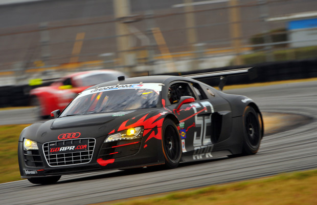 Vier Audi R8 Grand-Am in Daytona am Start