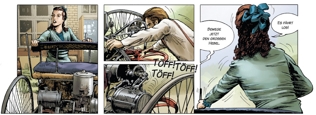 Der Lebensweg von Carl Benz als Comic