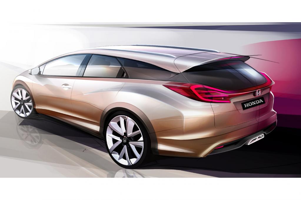 Die Studie des Honda Civic Wagon weist einen seriennahen Zustand auf. 

