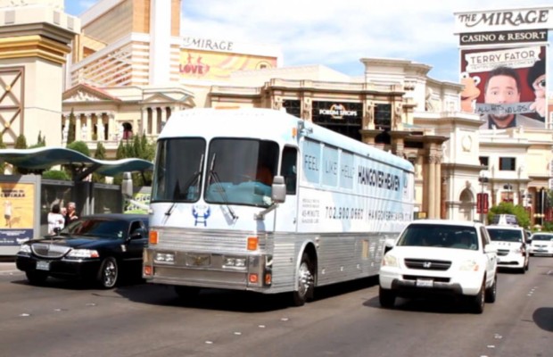 Panorama Hangover-Bus in Las Vegas - Shuttle der Schnapsleichen