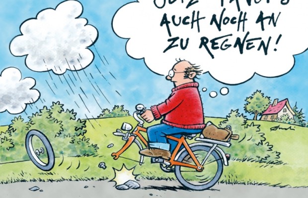auto.de-Buchtipp: Jetzt fängts auch noch an zu regnen! – Fahrradcartoons
