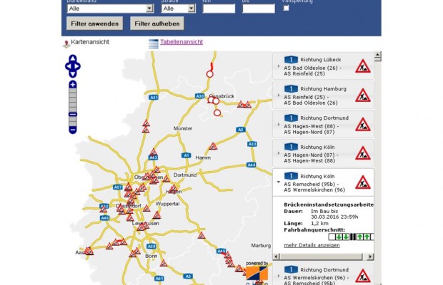 Schnelle Baustelleninfo im Internet