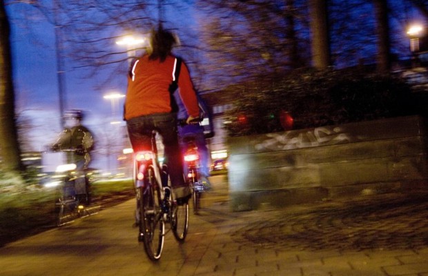 Radfahren mit Fahne