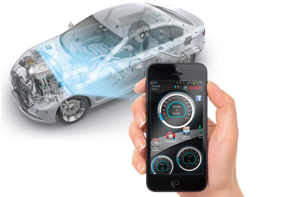Smartphone verbindet Auto und Kfz-Werkstatt