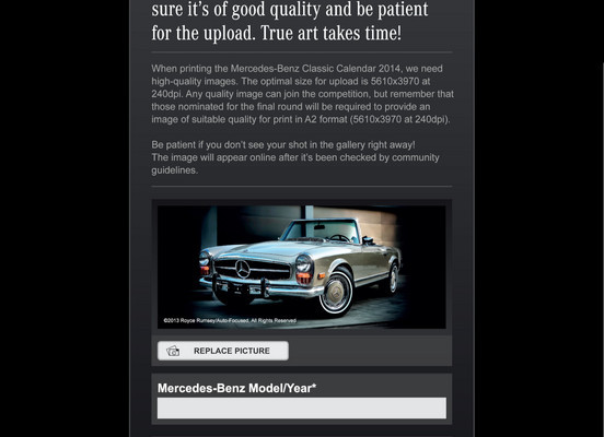 Mit eigenem Foto in den Mercedes-Benz Classic Kalender