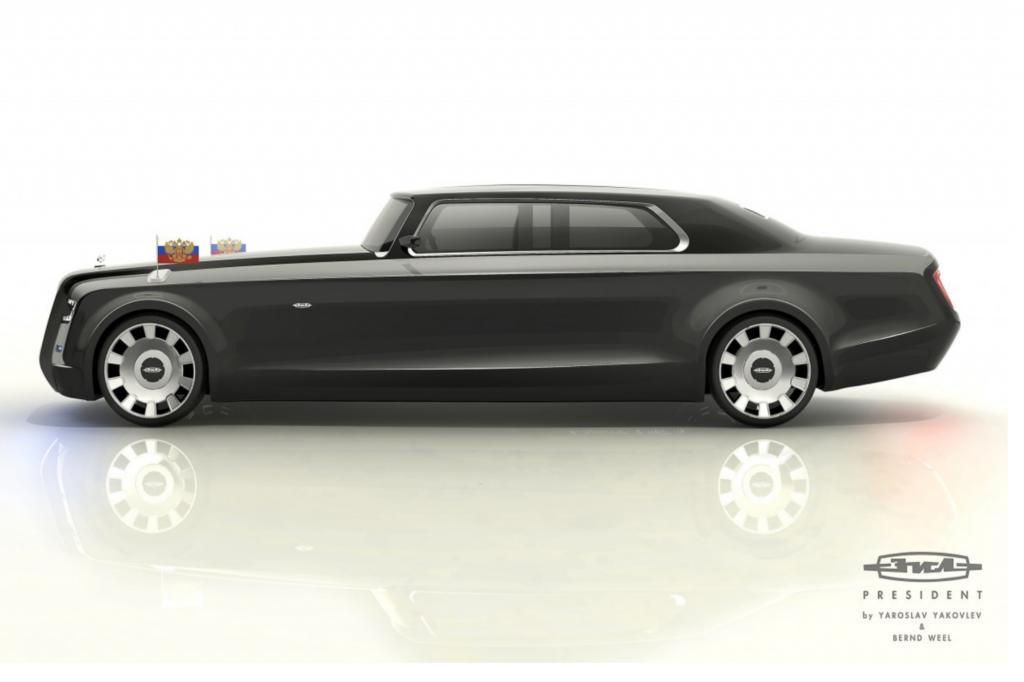  Er zeichnete eine klassische Limousine mit langer Motorhaube, die majestätisch wirkt.