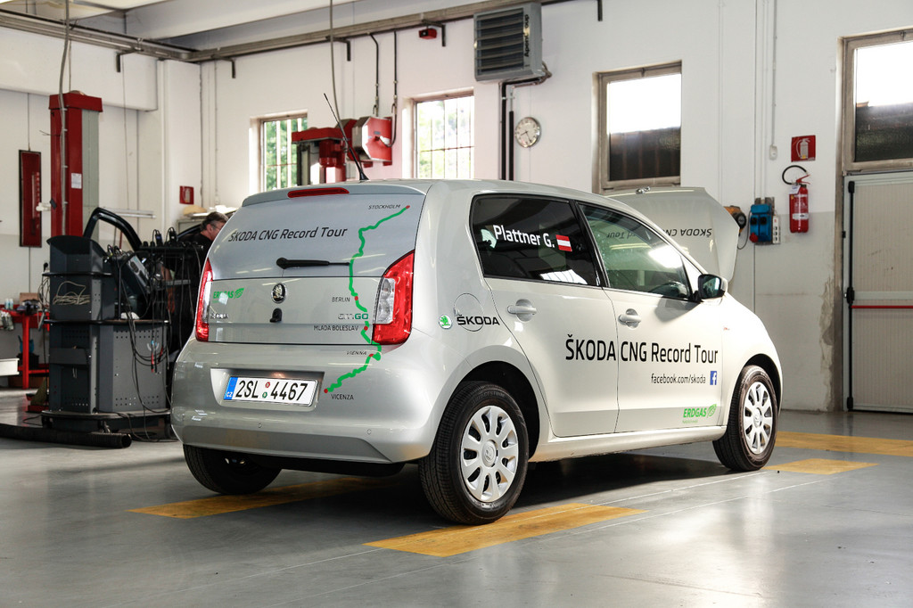 Škoda Citigo CNG startet zu Rekordversuch