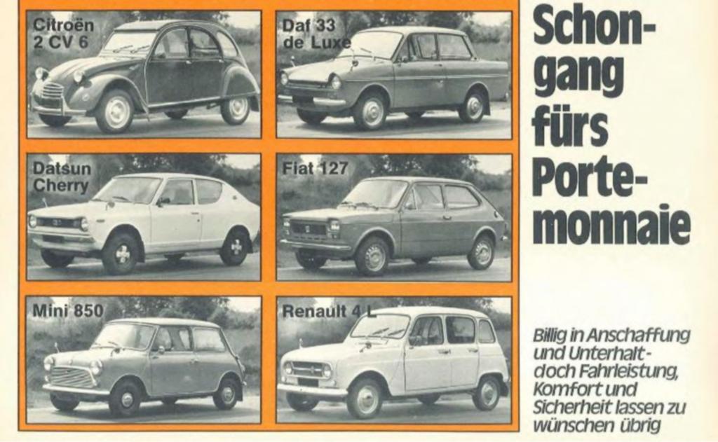 1974 prüften die Experten von Stiftung Warentest Kleinwagen, die heute Klassiker sind