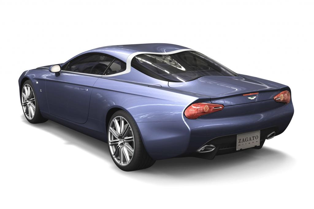 Das Dachdesign des DBS Coupé Zagato Centennial mit „double bubble“, dem nach innen gewölbten Dach, erinnert an Zagato-Modelle der 50er Jahre