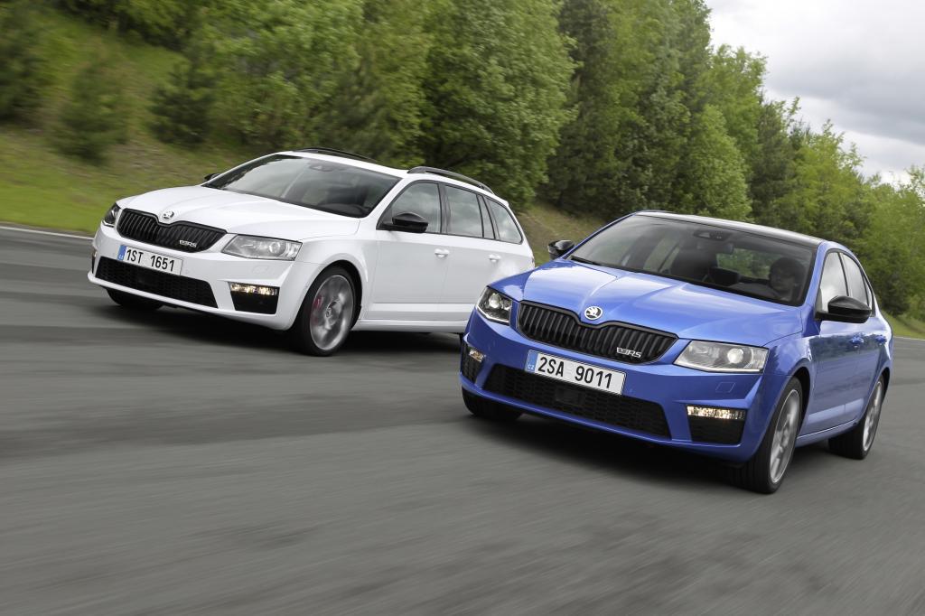 Der Octavia läuft auch als RS in zwei Formen vom Band – als Limousine und als Kombi