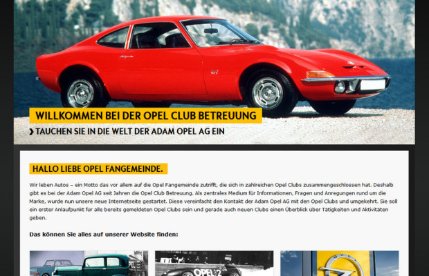 Opel startet Webseite für Clubs