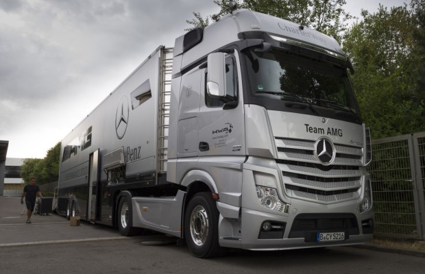 DTM-Team mit sechs Mercedes-Benz Actros auf dem Weg nach Moskau