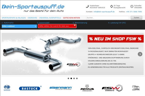 Dein-Sportauspuff.de verlost 500 Euro Gutschein für Sportauspuffanlagen und Zubehör