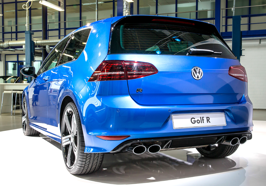 VW Golf R: Blick auf die Heckpartie. 