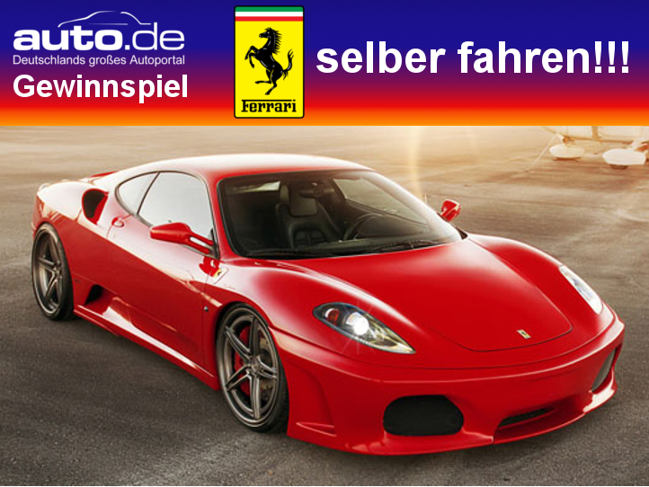 auto.de-Gewinnspiel: Ferrari fahren plus 50 Euro Tankgeld von Shopping.de