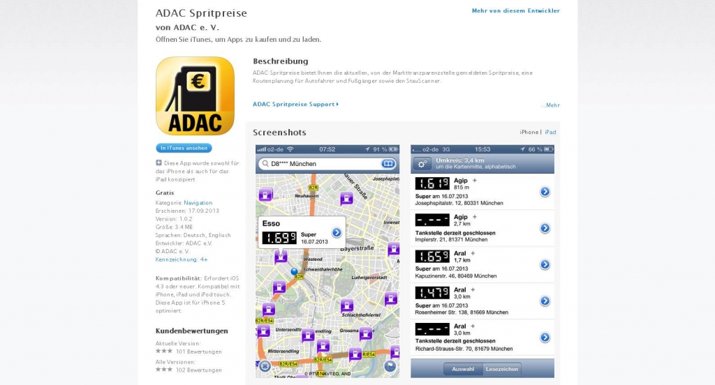 Geld sparen mit Tankstellen-App vom ADAC