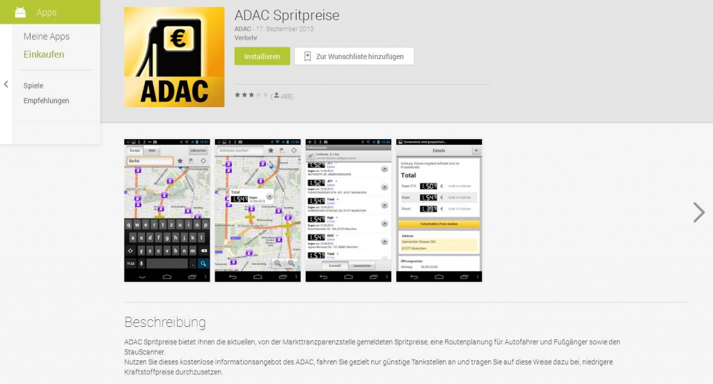 Geld sparen mit Tankstellen-App vom ADAC