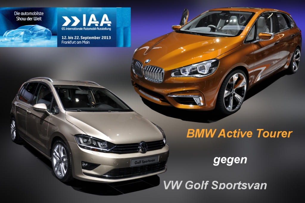 IAA 2013: BMW Active Tourer und VW Golf Sportsvan - So unterschiedlich können Vans ein