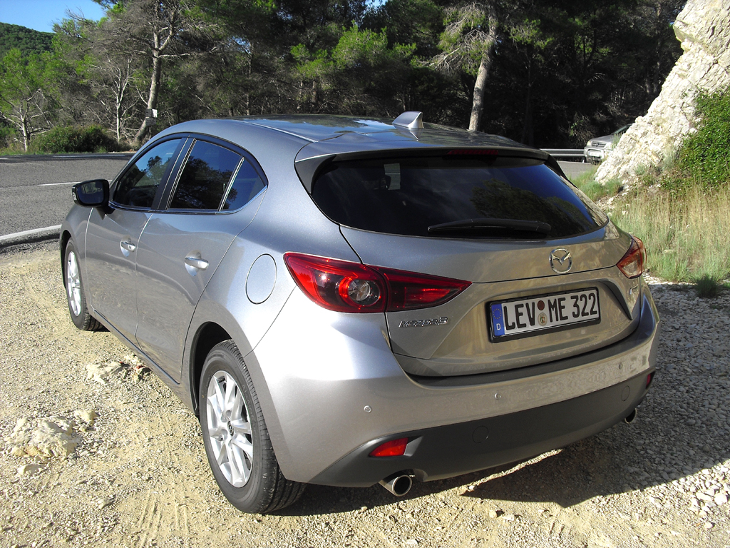 Mazda3: Blick auf die Heckpartie. 