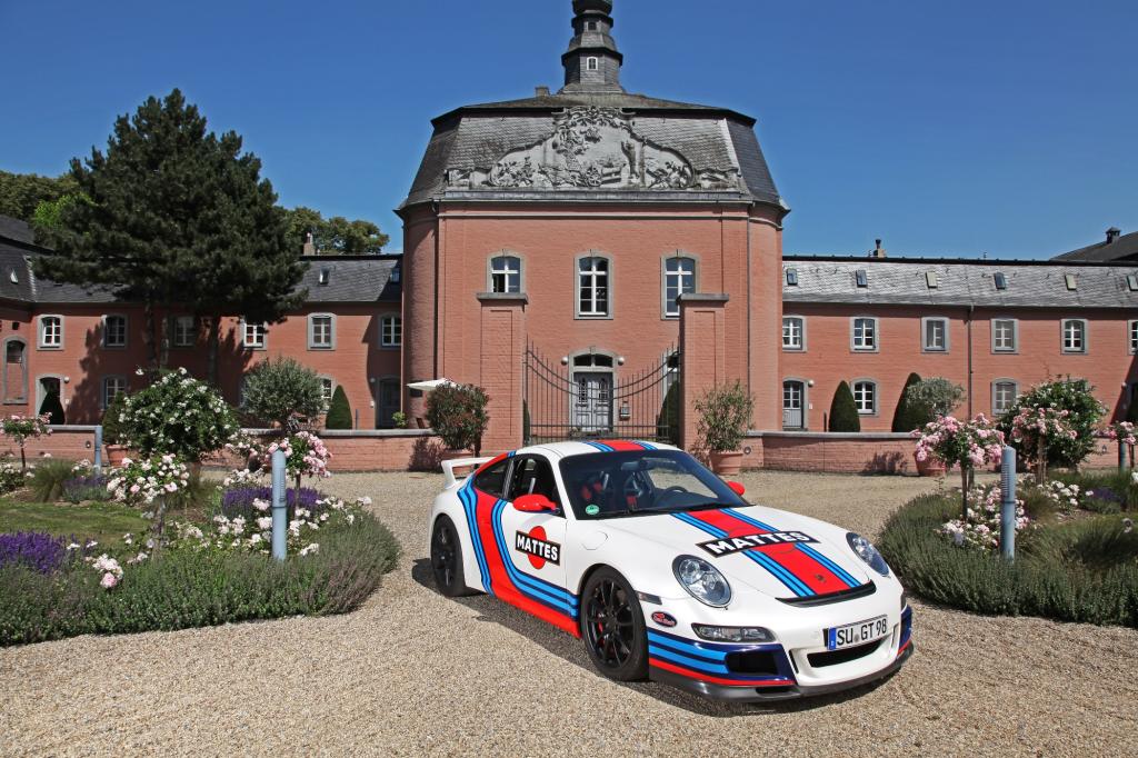 Porsche 997 GT3 im Martini-Look - Hier individualisiert mit dem Vornamen des Besitzers.