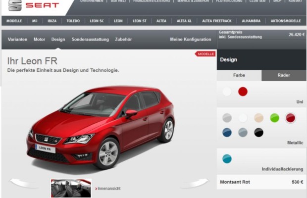 Studie zu Online-Konfiguratoren  - Seat-Kunden klicken sich durch