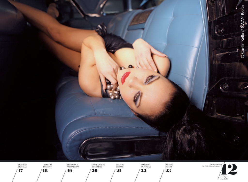 Verchromter Voyeurismus - Girls & Legendary Us-Cars Wochenkalender 2014
