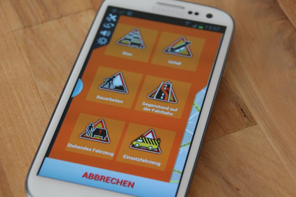 Verkehrsinfo-App zeigt 