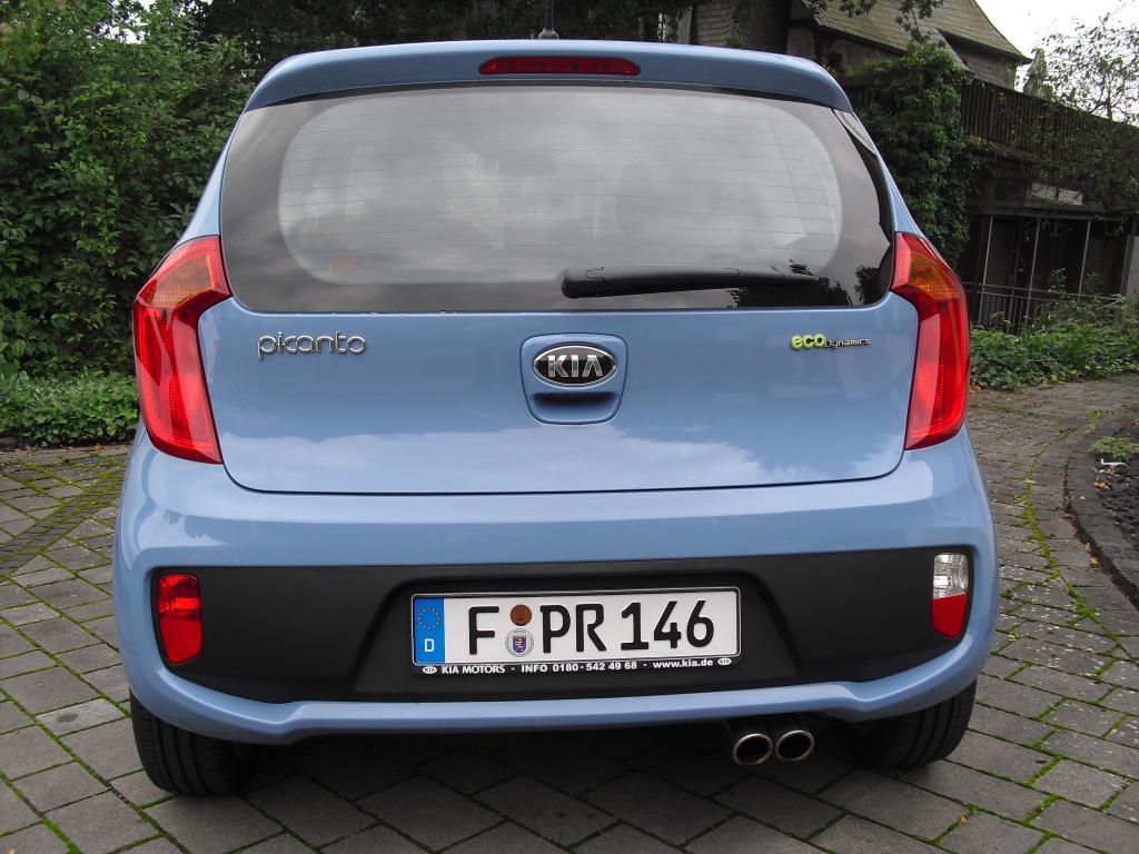 Kia Picanto: Blick auf die Heckpartie. 