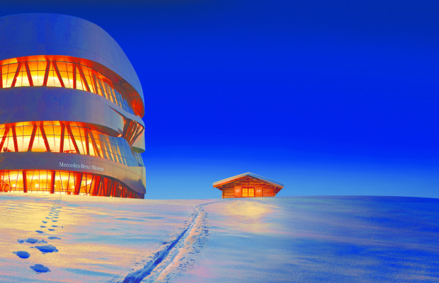 Im Mercedes-Benz-Museum kehrt der Winter ein