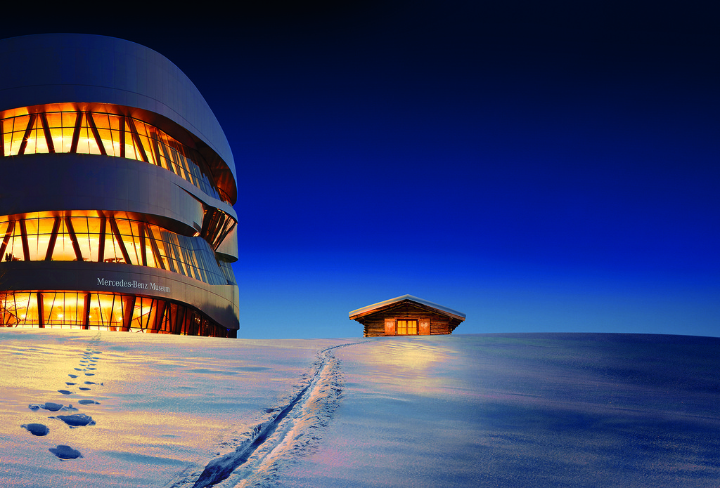 Im Mercedes-Benz-Museum kehrt der Winter ein