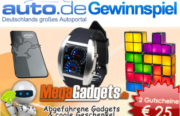 auto.de-Gewinnspiel: 25 Euro Gutscheine für Megagadgets.de