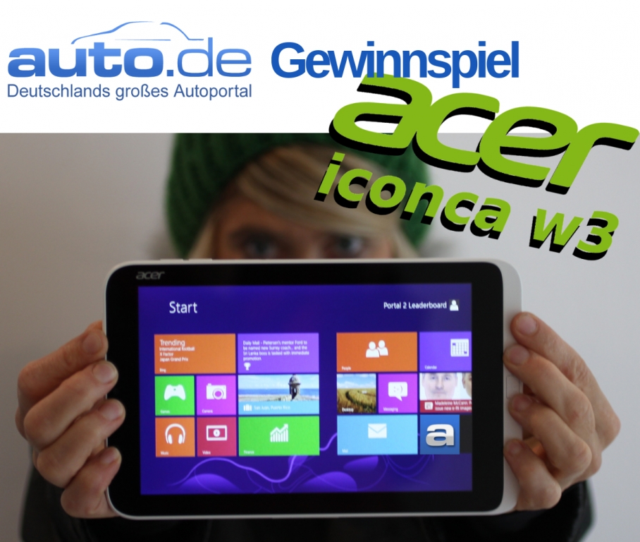 auto.de-Gewinnspiel: Fit durch den Winter - Mit dem Tablet Acer Iconia W3 und dem neuen Windows 8.1