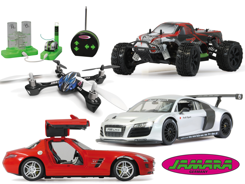 auto.de-Weihnachtsgewinnspiel: Ferngelenkter Spaß von Jamara – Brennstoffzellen Auto Ecological Water, Quadrocopter QCF 110, Mercedes SLS rot, Audi R8 LMS silber und Z18 CRT Truggy
