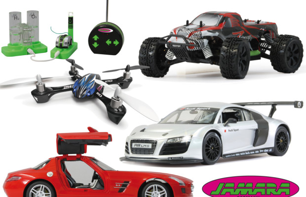 auto.de-Weihnachtsgewinnspiel: Ferngelenkter Spaß von Jamara - Brennstoffzellen Auto Ecological Water, Quadrocopter QCF 110, Mercedes SLS rot, Audi R8 LMS silber und Z18 CRT Truggy